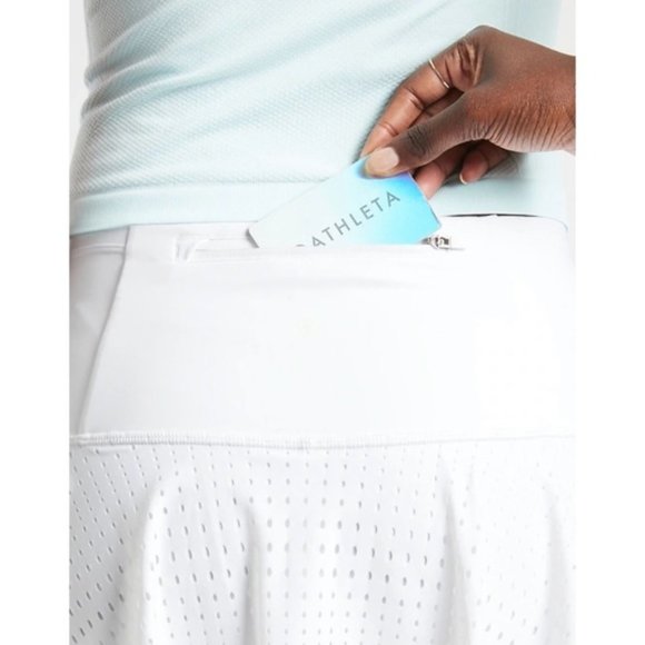 ATHLETA  skirt leggings A-Game 2 in 1 Crop  Stash Pocket white sz 1X  EUC - Picture 2 of 7